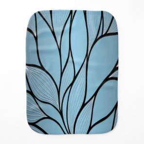 Sky Blue Hues Creative Leave Pattern  Baby Burp Cloth