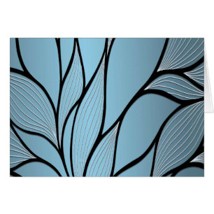 Sky Blue Hues Creative Leave Pattern Blamk Cards