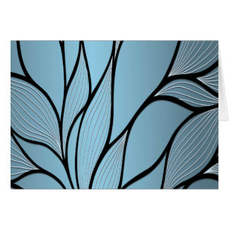 Sky Blue Hues Creative Leave Pattern Blamk Cards