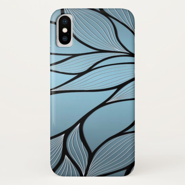 Sky Blue Hues Creative Leave Pattern  Case-Mate iPhone Case (Back)