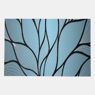 Sky Blue Hues Creative Leave Pattern Doormat