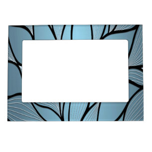 Sky Blue Hues Creative Leave Pattern Magnetic Frame