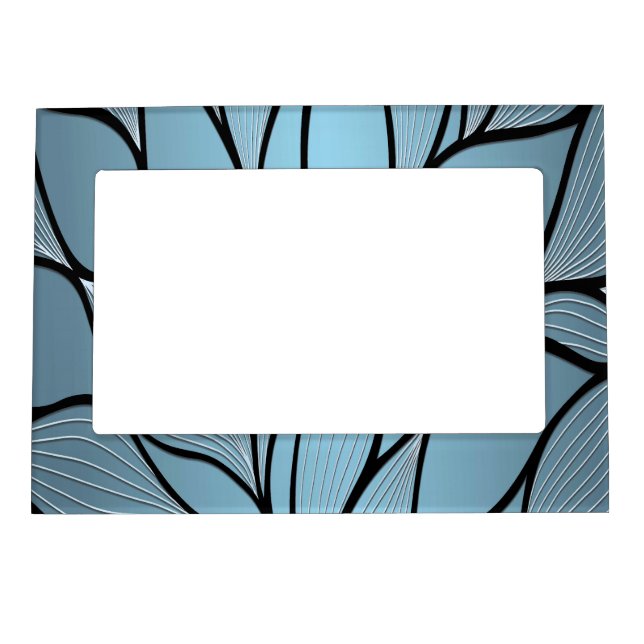 Sky Blue Hues Creative Leave Pattern  Magnetic Frame (Front)