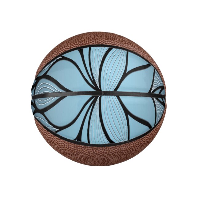 Sky Blue Hues Creative Leave Pattern  Mini Basketball (Front)