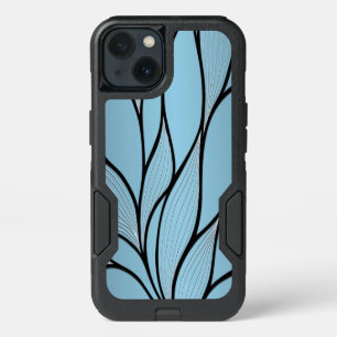 Sky Blue Hues Creative Leave Pattern iPhone 13 Case