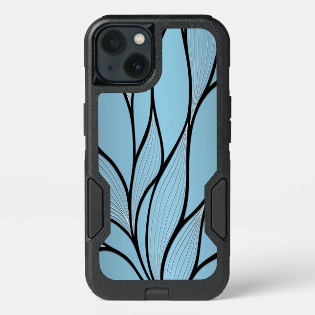 Sky Blue Hues Creative Leave Pattern  Otterbox iPhone Case (Back)