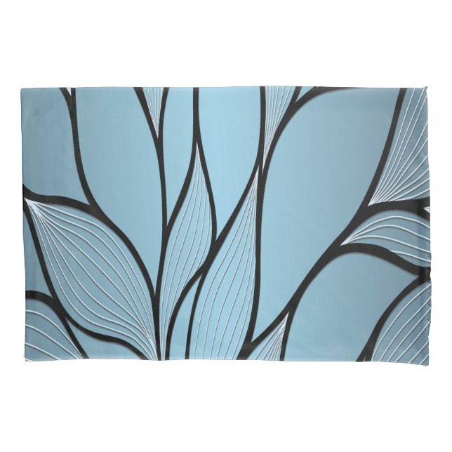 Sky Blue Hues Creative Leave Pattern  Pillow Case (Front)