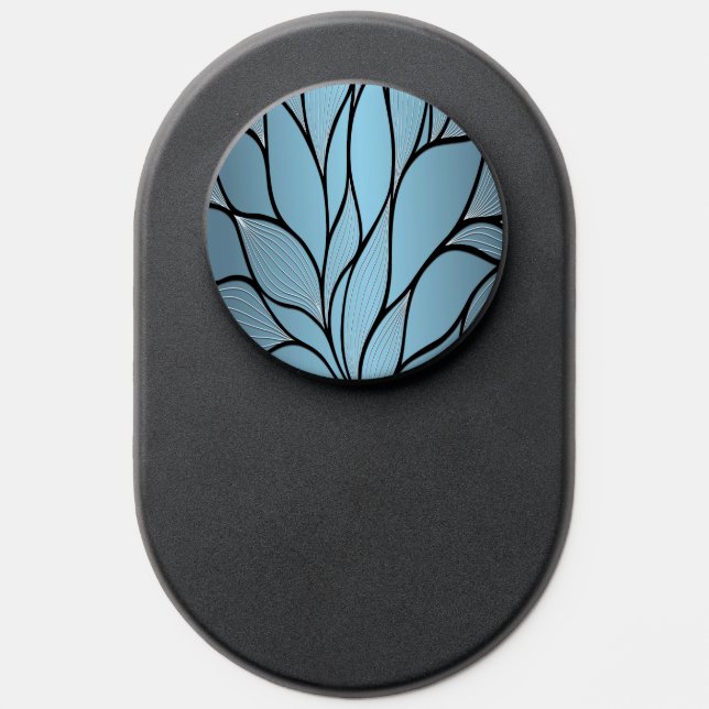 Sky Blue Hues Creative Leave Pattern  PopSocket (Popsocket)