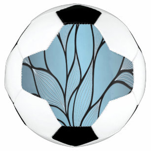 Sky Blue Hues Creative Leave Pattern Soccer Ball