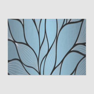 Sky Blue Hues Creative Leave Pattern  Tissue Paper
