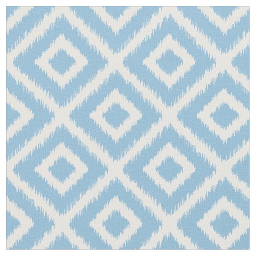 Sky Blue Ikat Diamonds Fabric