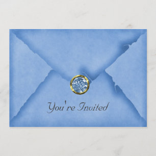 Sky Blue Jeweled Party Invitation