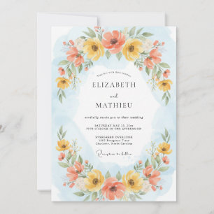 Sky Blue Joyful Spring Wedding Invitation