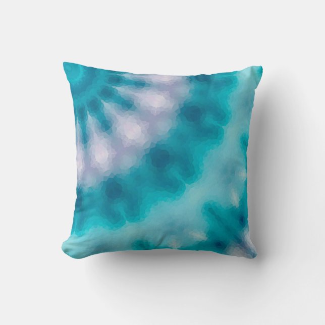 Sky blue kaleidoscope throw pillow (Front)