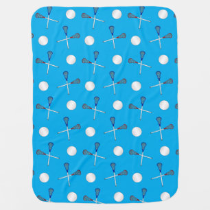 Sky blue lacrosse pattern swaddle blanket