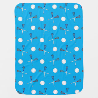Sky blue lacrosse pattern swaddle blanket