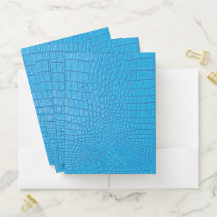 Sky blue leather pocket folder