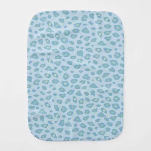 Sky Blue Leopard Print Baby Burp Cloth