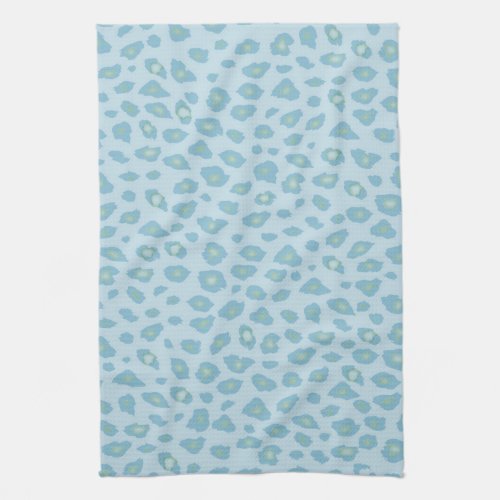 Sky Blue Leopard Print Towel