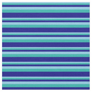Sky Blue, Light Sea Green & Blue Colored Pattern Fabric