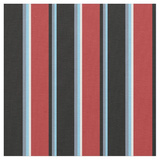 Sky Blue, Light Slate Gray, Black, Red, Mint Cream Fabric (Close Up)