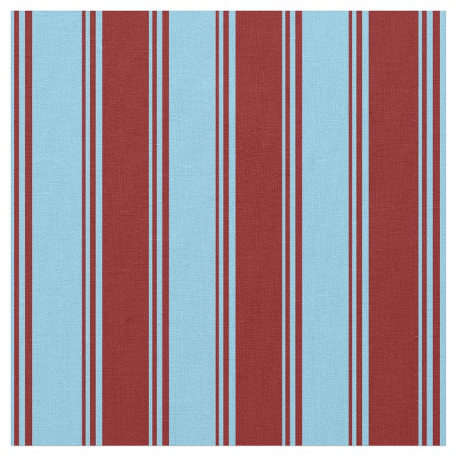 Sky Blue & Maroon Pattern Fabric (Close Up)