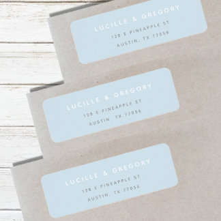 Sky Blue Minimalist First Names Return Address  Label