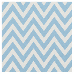 Sky Blue Modern Chevron Stripes Fabric