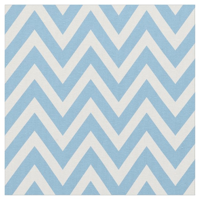 Sky Blue Modern Chevron Stripes Fabric (Close Up)
