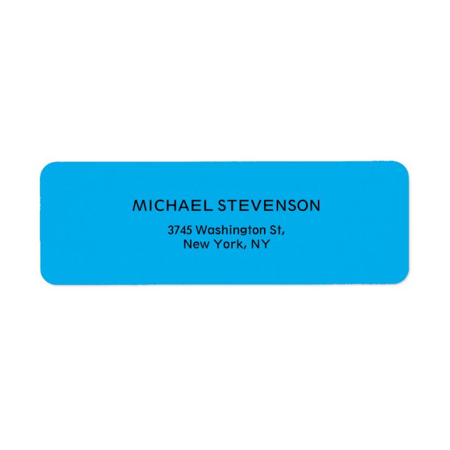 Sky Blue Modern Minimalist Plain Label (Front)