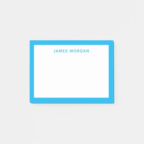 Sky Blue Modern Name Professional Post_it Notes