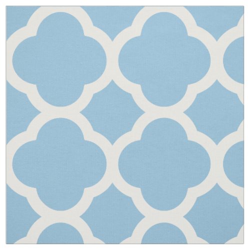 Sky Blue Modern Quatrefoil Large Scale Fabric