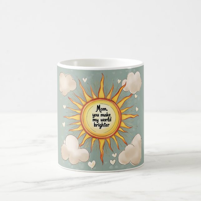 Sky Blue Mom Mug – You Make My World Brighter (Center)