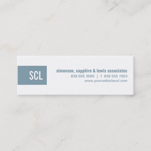 Sky Blue Monogram Strip Business Card Template