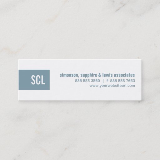 Customizable Sky Blue Monogram Strip Business Card Template