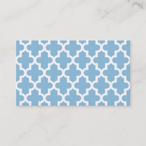 Customizable Sky Blue Moroccan Blank Business Card Template