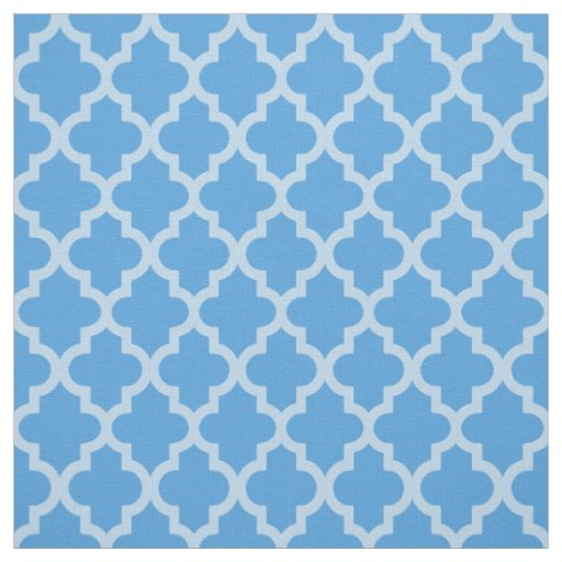 Sky Blue Moroccan Moods Quatrefoil Fabric