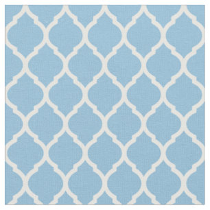Sky Blue Moroccan Quatrefoil Fabric