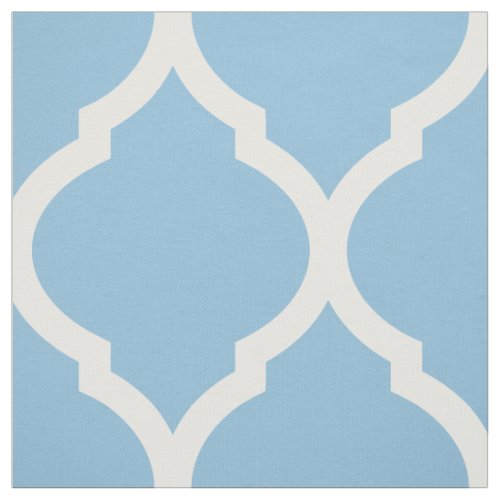 Sky Blue Moroccan Quatrefoil Large Scale Fabric