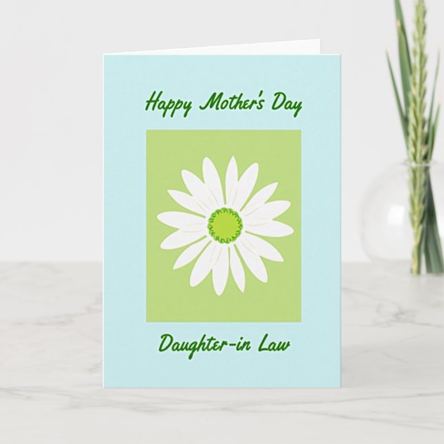 Sky Blue Mothers Day Design Card (Front)
