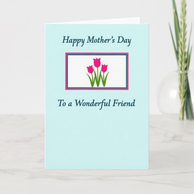 Sky Blue Mothers Day Friend Card (Front)