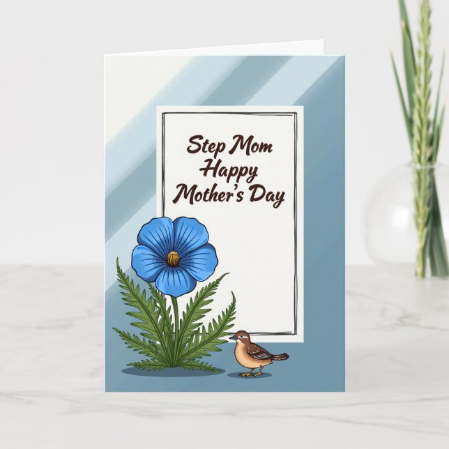 Sky Blue Mothers Day Message Card (Front)
