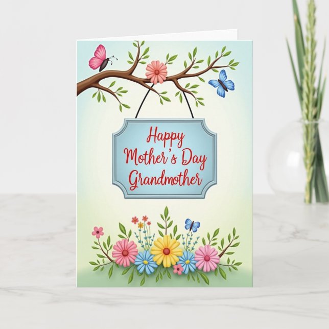 Sky Blue Mothers Day Plaque Card (Front)