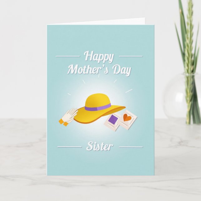 Sky Blue Mothers Day Sister Card (Front)
