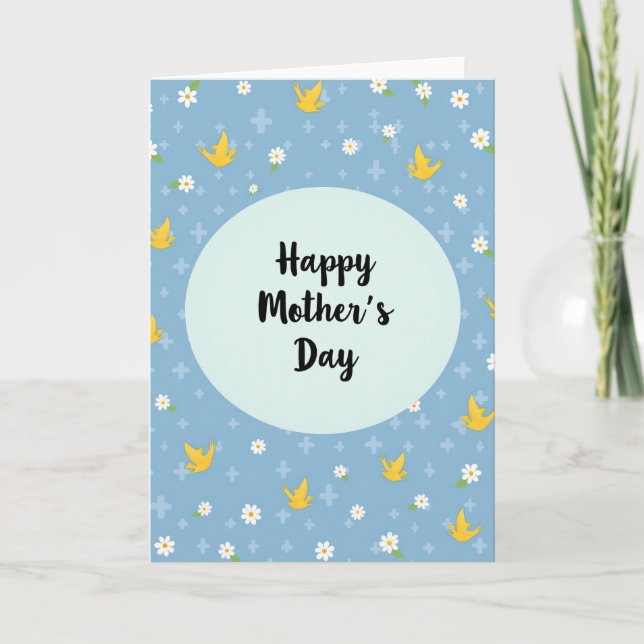 Sky Blue Mothers Day Wish Card (Front)