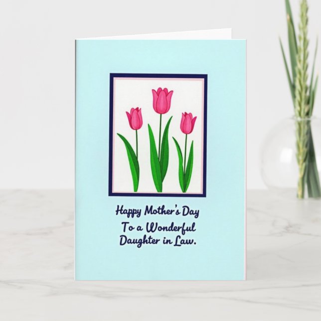 Sky Blue Mothers Day Wishes Card (Front)