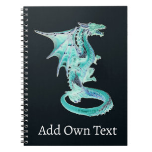 Sky Blue Mythical Dragon Fantasy Creature Magic  Notebook