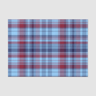 Sky Blue Navy Burgundy Preppy Madras Tissue Paper