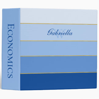 Sky Blue Ombre Color Blocks Personalized Binder