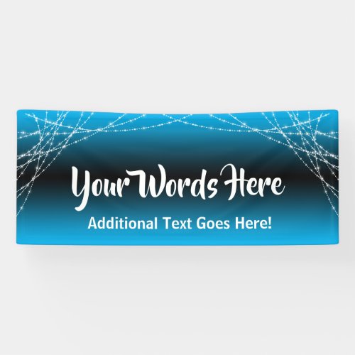 Sky Blue Ombre Light Strings Add Your Own Text Banner